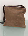 Suede satchel taupe