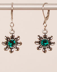 "Blume" earrings emerald