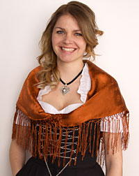 Seiden Schultertuch kupfer