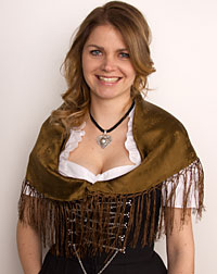 Seiden Schultertuch dunkelbraun