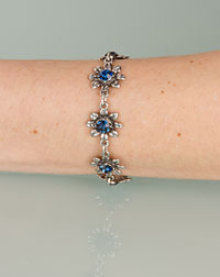"Blume" Armband dunkelblau