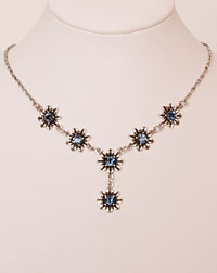 "Blume" Collier dunkelblau