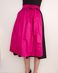 Cotton apron medium-length, pink