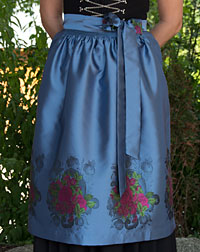 Dirndl Schürze midi taubenblau