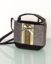 Filztasche d.grau/maigrün