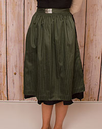 Cotton apron midi dark green