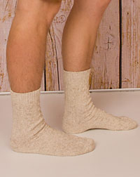 Men's socks in beige mottled