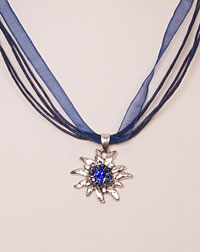 "Edelweißchen" Halskette dunkelblau