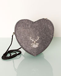 "Herz" Handtasche Filz grau