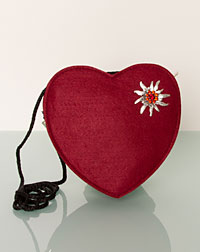 "Herz" Handtasche Filz dunkelrot