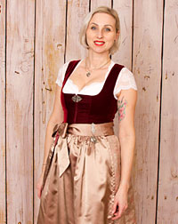 "Anger" Samt Dirndl mit Schürze