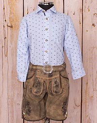 "Franzburg" kurze Lederhose mit Gürtel