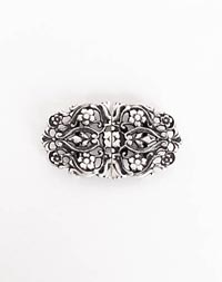 "Sch&uuml;rzenschlie&szlig;e" altsilber oval