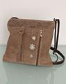 Suede satchel taupe