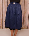 Cotton apron midi dark blue