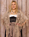 Poncho gehäkelt taupe