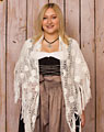 Poncho crocheted creme