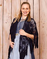 Poncho crocheted dark blue