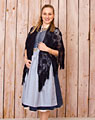 Poncho crocheted dark blue