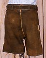 "Reinberg" short leather pants with belt