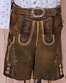 "Fellbach" short leather pants with belt