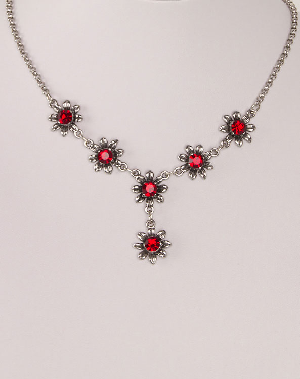"Blume" necklace red - Bild vergrößern