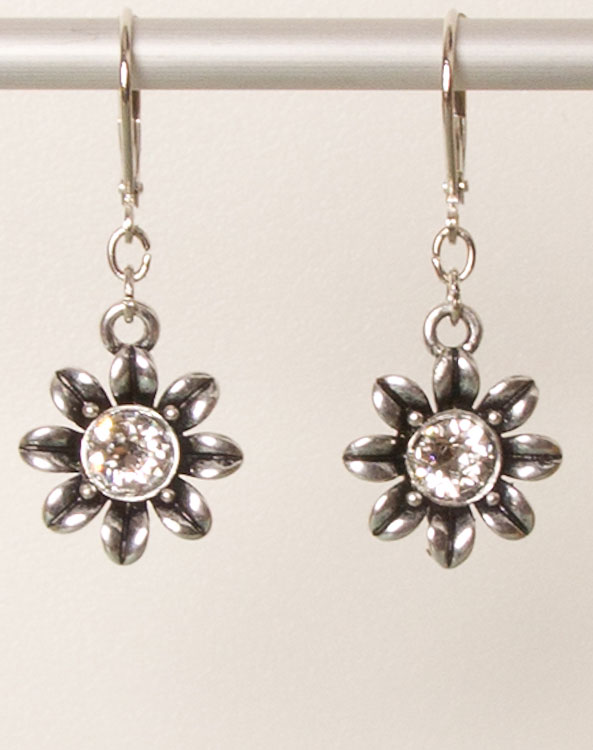 "Blume" earrings crystal - Bild vergrößern