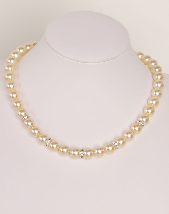 Perlenkette mit Strassrondell - Bild vergrößern