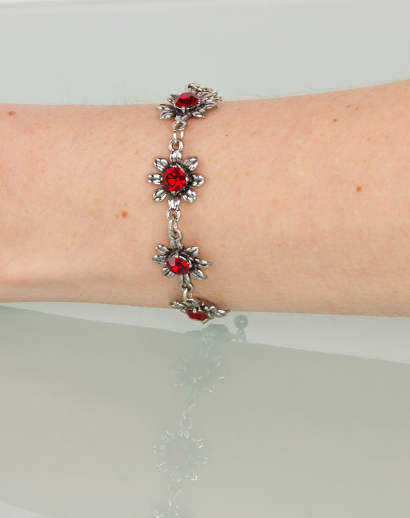 "Blume" bracelet red - Bild vergrößern