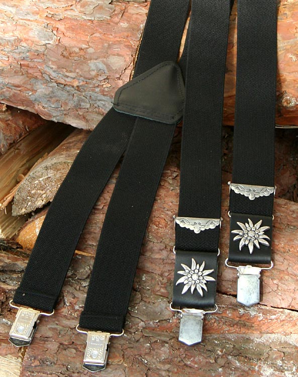"Edelweiß" suspenders black - Bild vergrößern