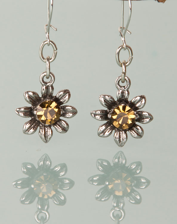 "Blume" earrings topaz - Bild vergrößern