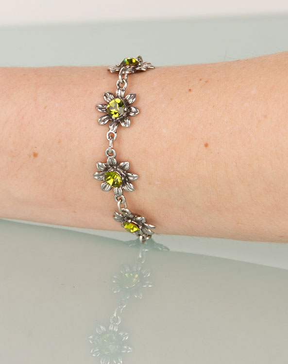 "Blume" bracelet olive - Bild vergrößern