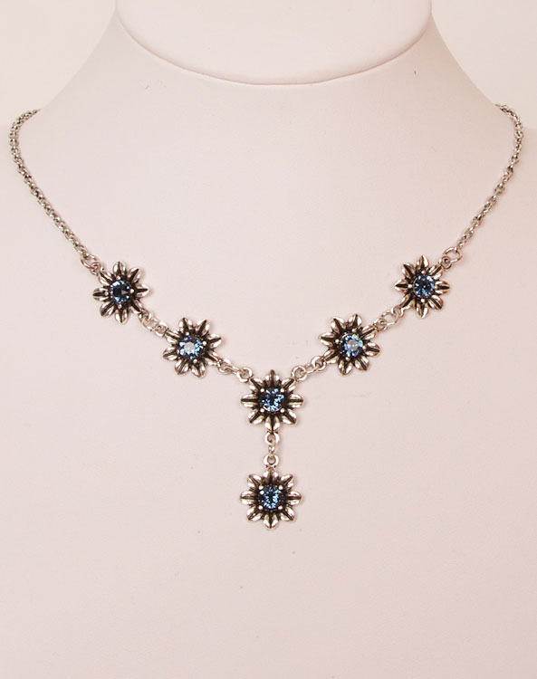 "Blume" necklace blue - Bild vergrößern