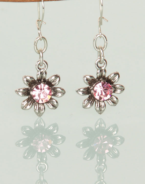 "Blume" earrings rose - Bild vergrößern