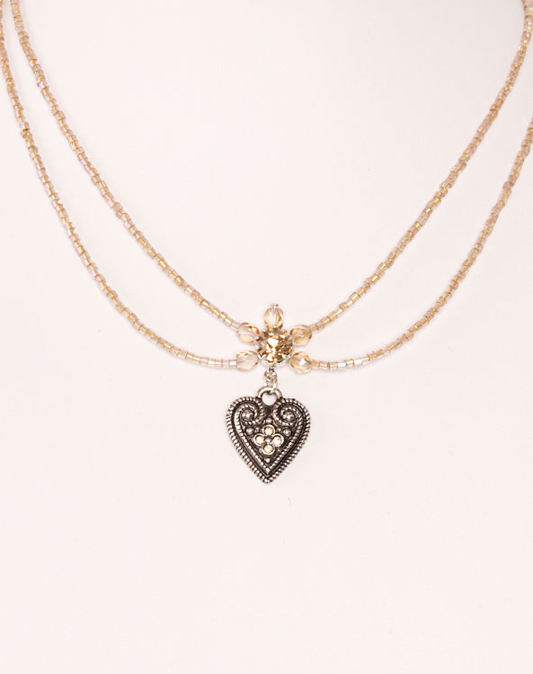 "Lisa"  necklace heart beige - Bild vergrößern