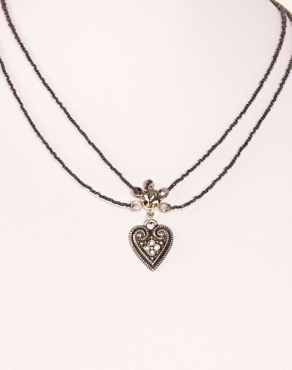 "Lisa"  necklace heart black - Bild vergrößern