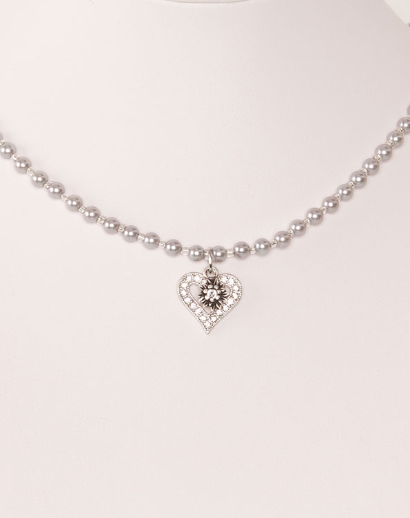 "Mia" Perlenkette silber - Bild vergrößern