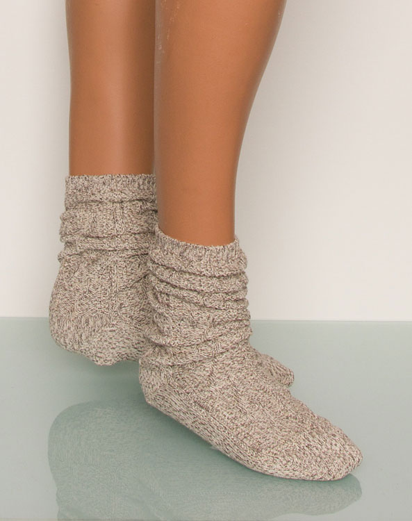 Socks ecru-brown melange - Bild vergrößern