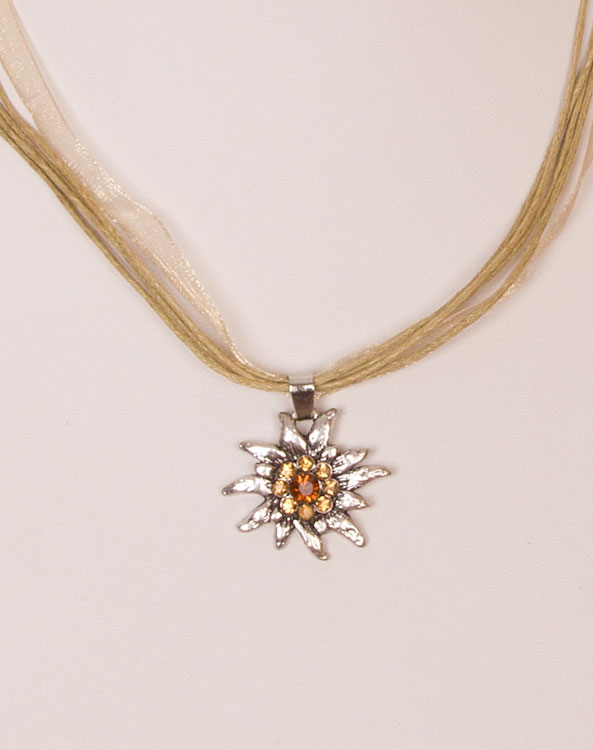 "Edelweißchen" necklace taupe - Bild vergrößern