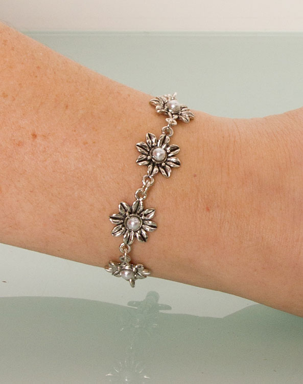 "Blume" Armband Perle - Bild vergrößern