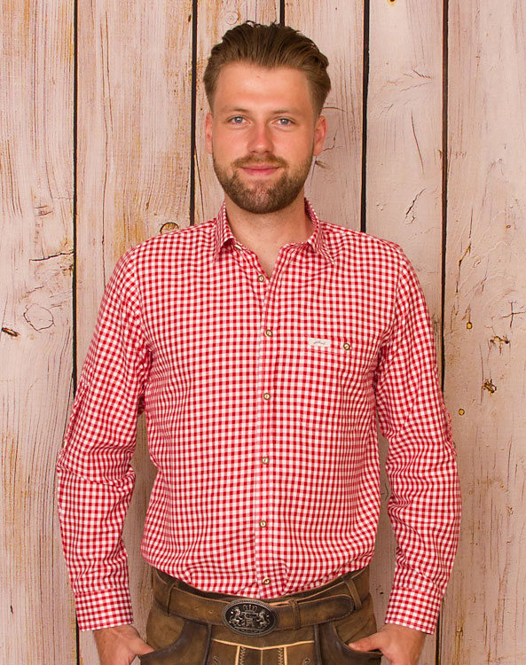 "Buxheim" Trachtenhemd rot - Bild vergrößern