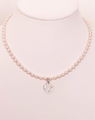 "Herzchen" Kinder Perlen Kette rosa - Bild vergrößern